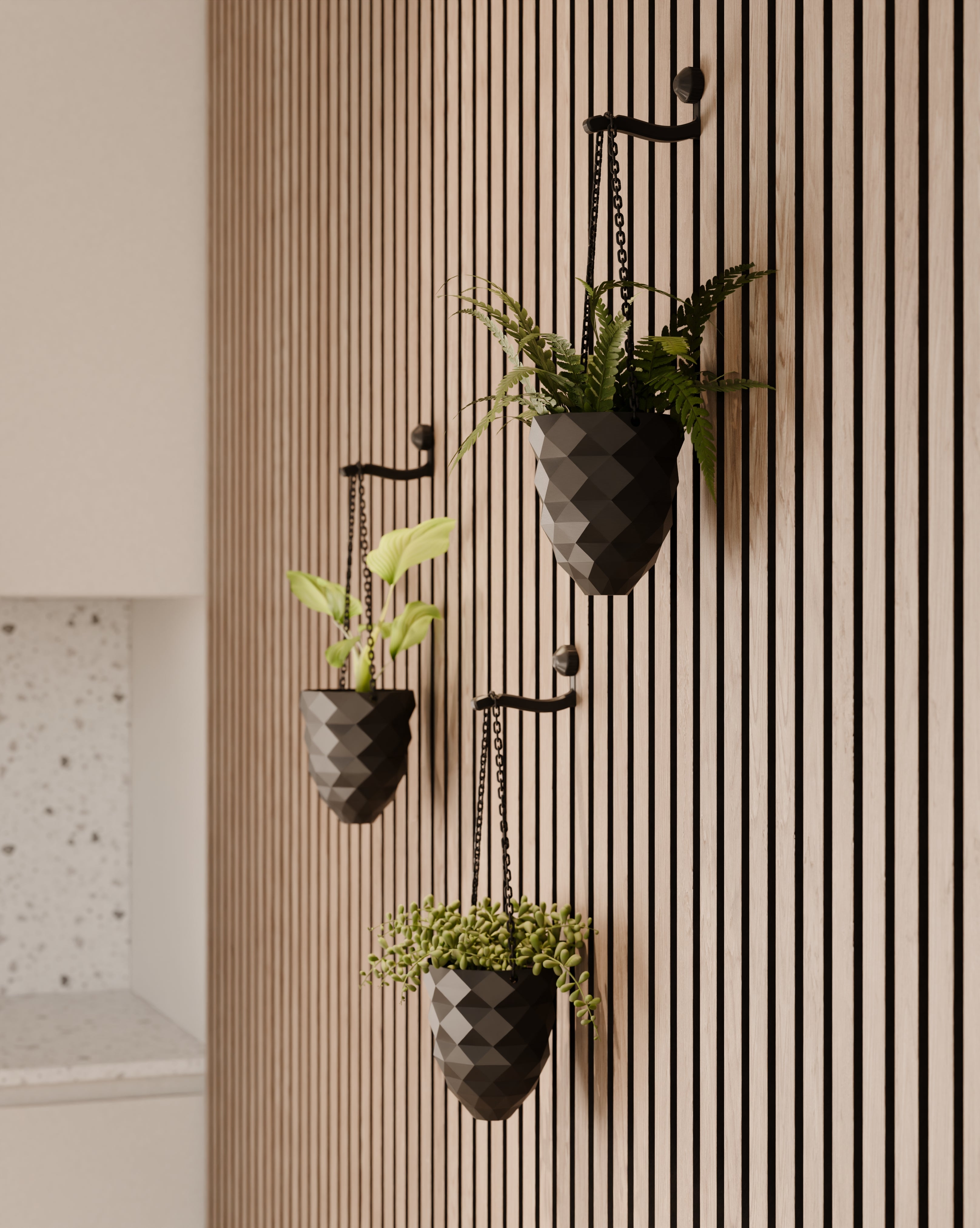 Hangende plantenvaas voor akoestische panelen - Installatietype: Muuklem