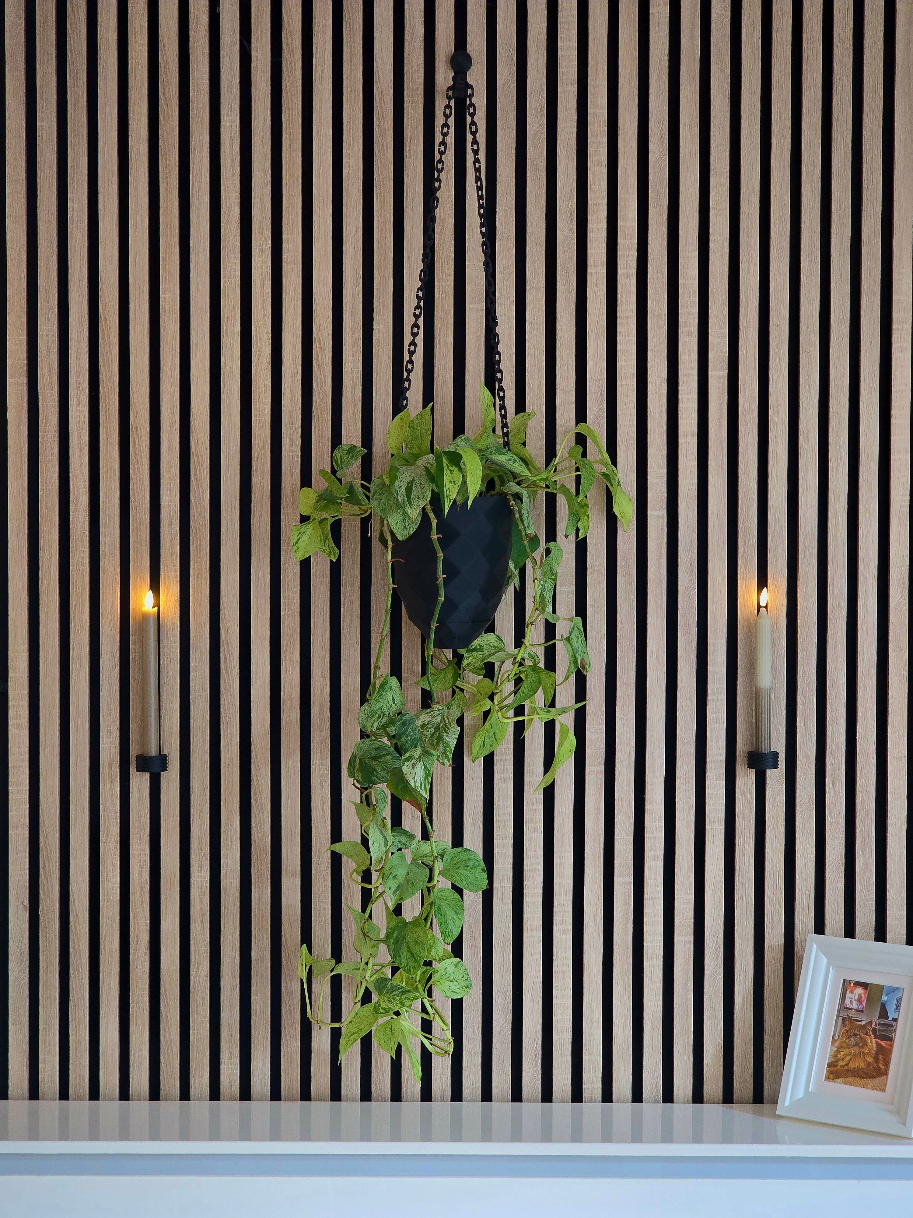 Theelichthouder/dinerkaarshouder voor akoestische panelen - Installatietype: wandklem