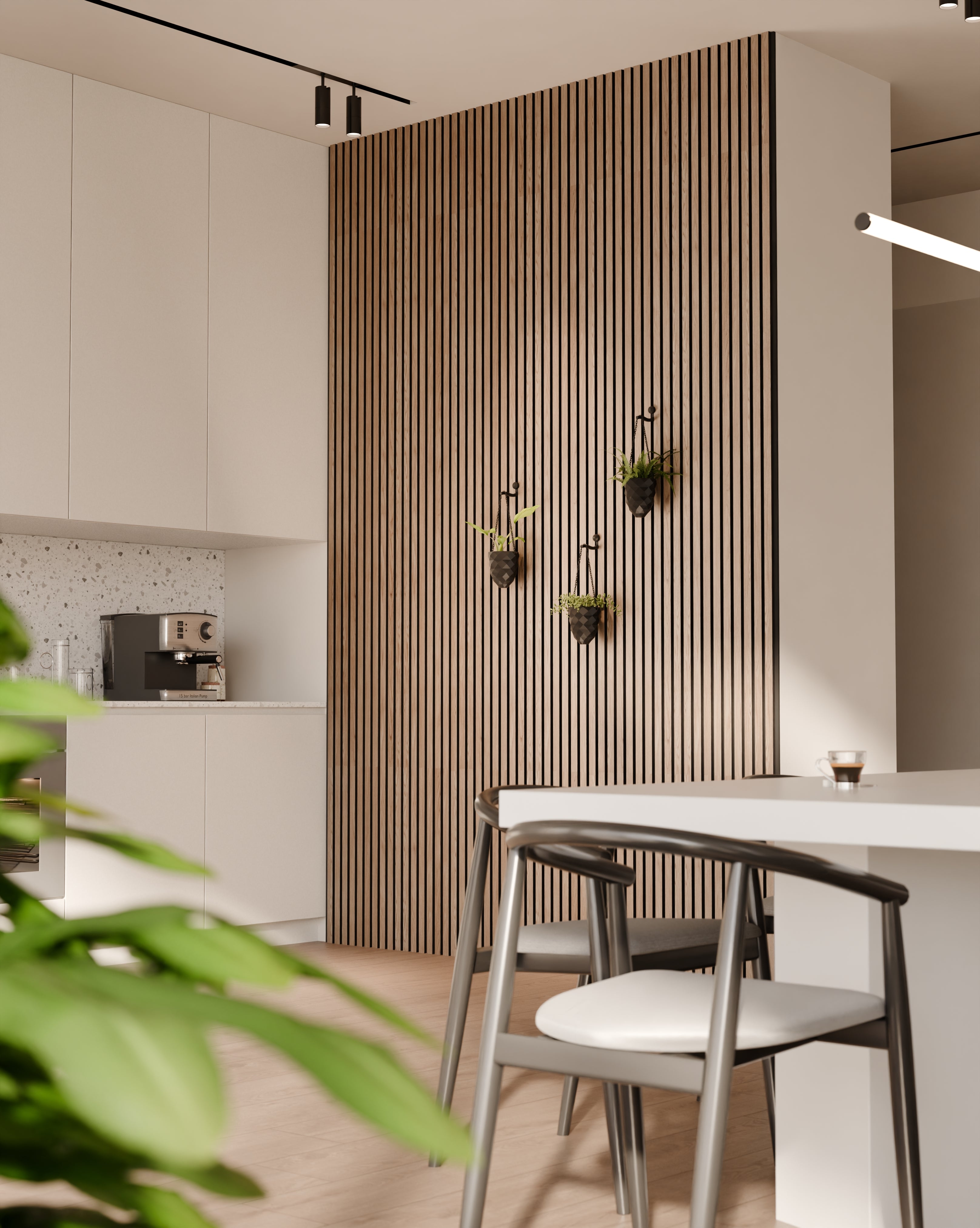 Hangende plantenvaas voor akoestische panelen - Installatietype: Muuklem