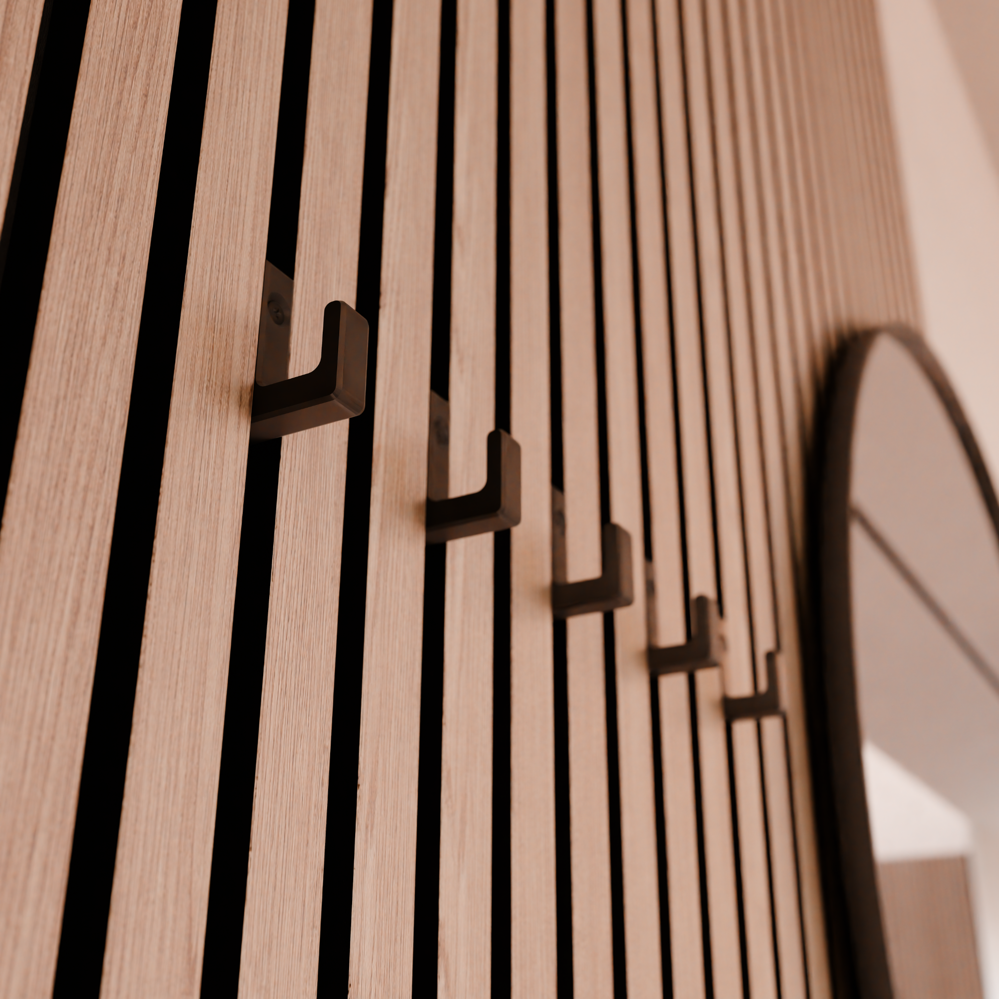 Enkele haak vierkant voor akoestische panelen - Installatietype: Schroef-in