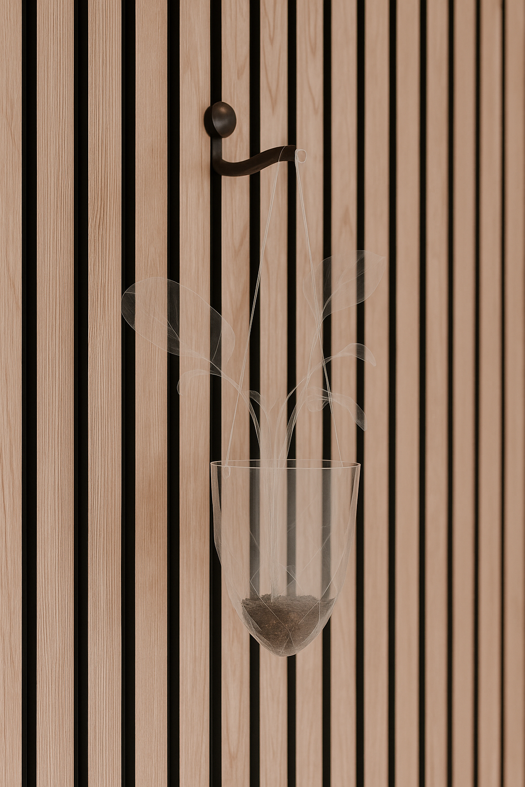 Hanging plant mount for acoustic panels