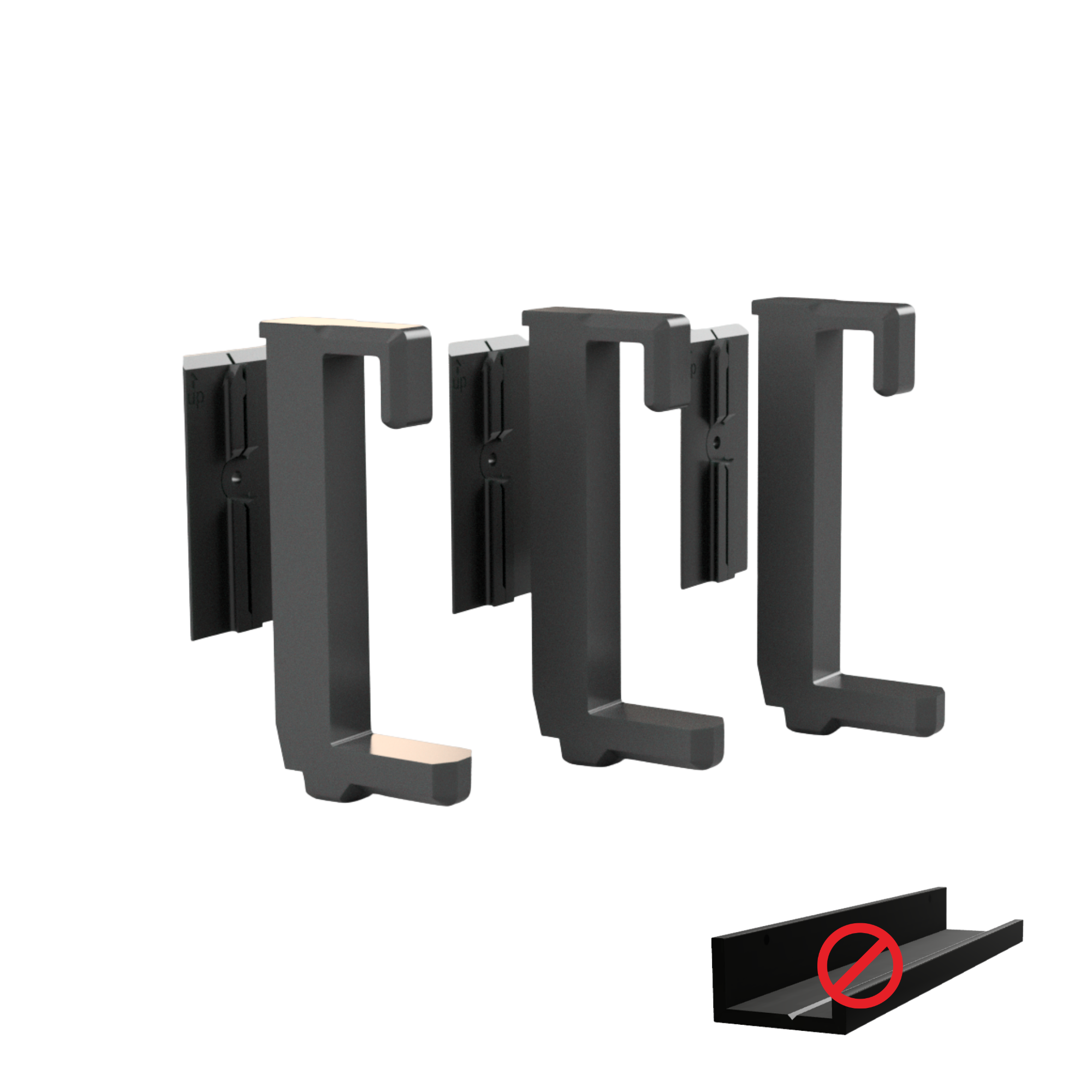 Shelf Brackets for IKEA MOSSLANDA Picture Ledge - Installation Type: Wall Clip