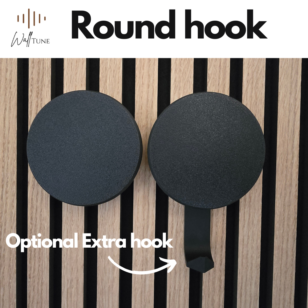 Round Hanger/Hook for Acoustic Panels - Installation type: Wall Clip