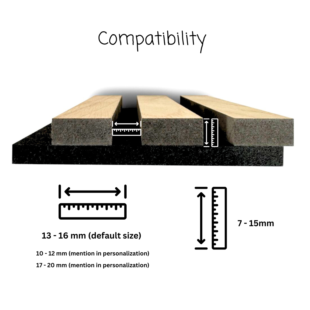 Round Hook/Hanger Oak Wood Veneer for Acoustic Panels - Installation Type: Wall Clip