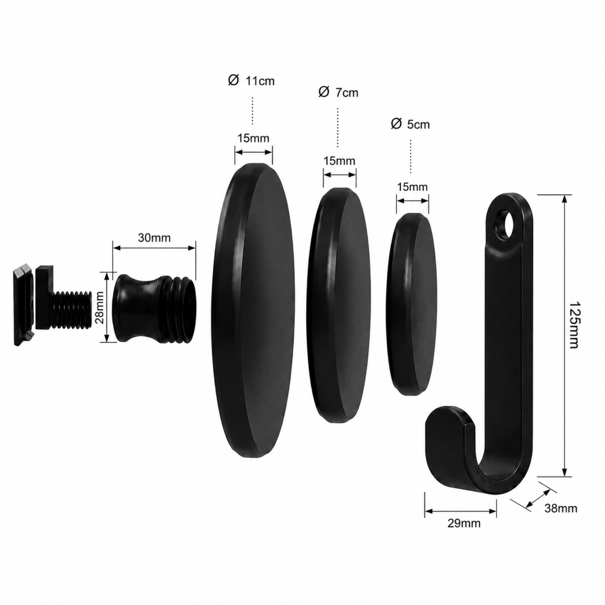 Round Hanger/Hook for Acoustic Panels - Installation type: Wall Clip