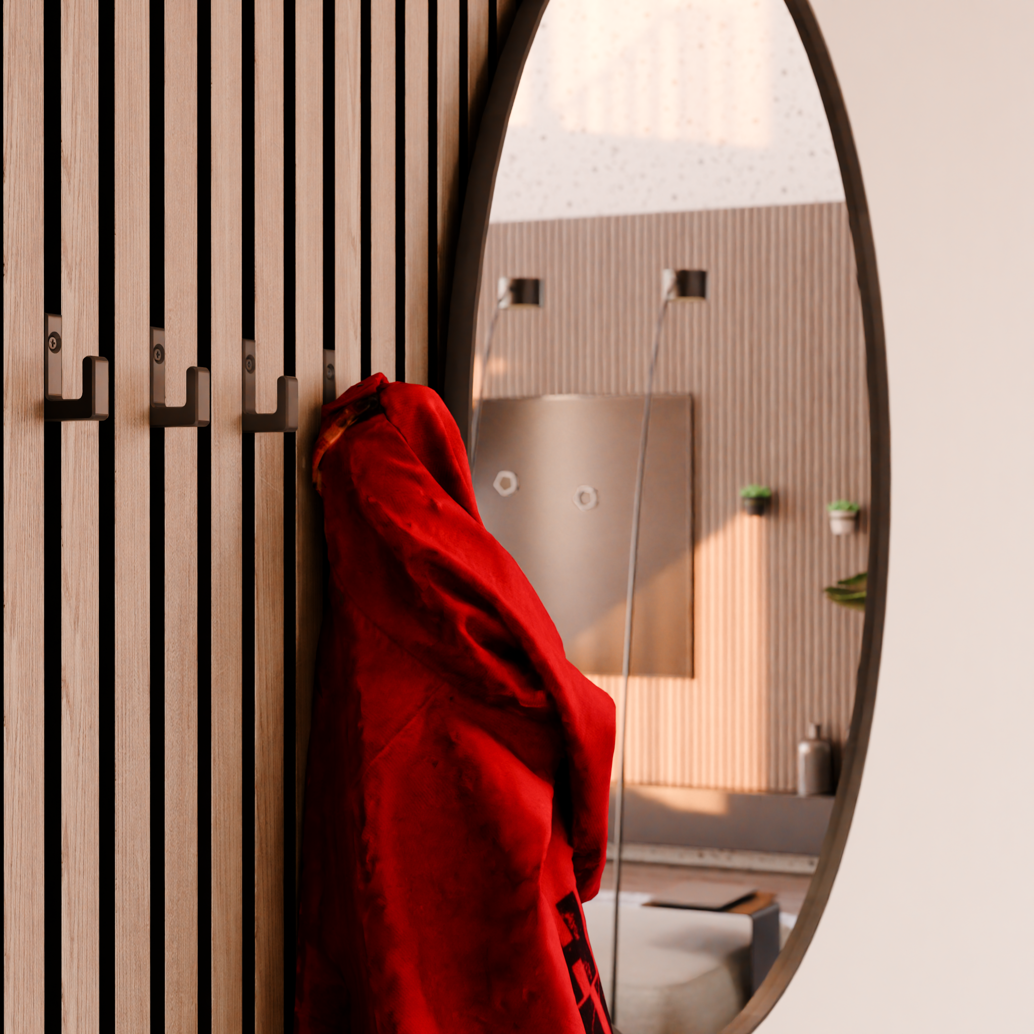 Enkele haak vierkant voor akoestische panelen - Installatietype: Schroef-in