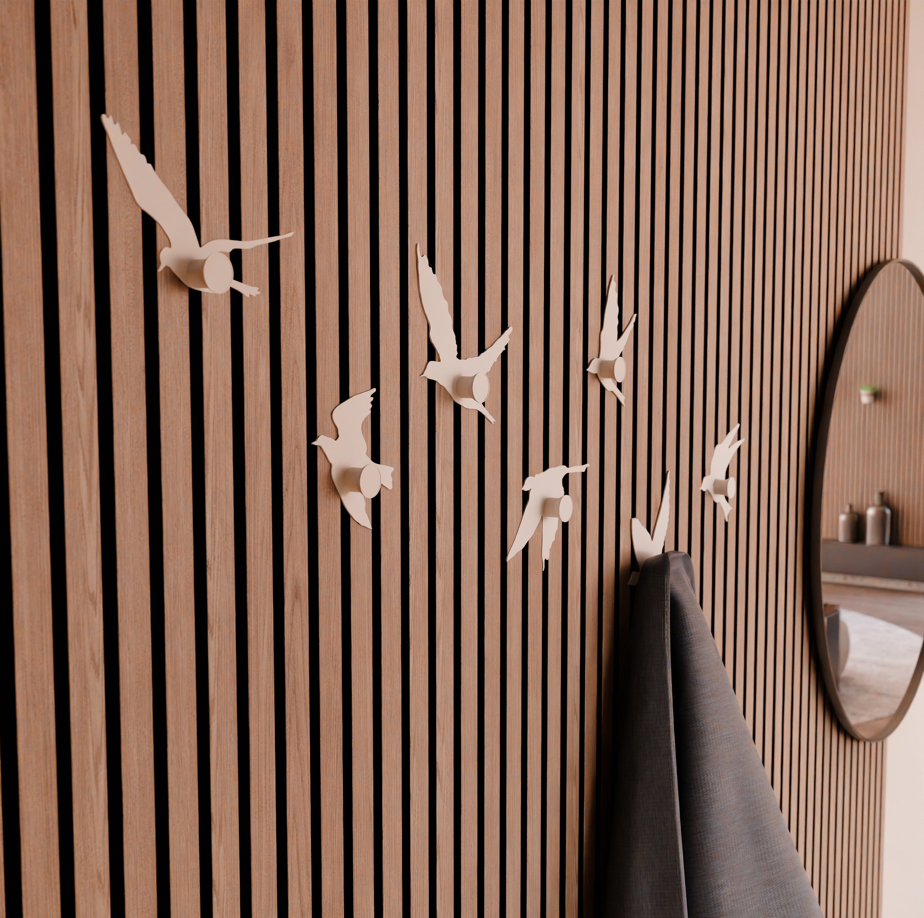Bird coat hook for Acoustic Panels - Installation type: Wall Clip