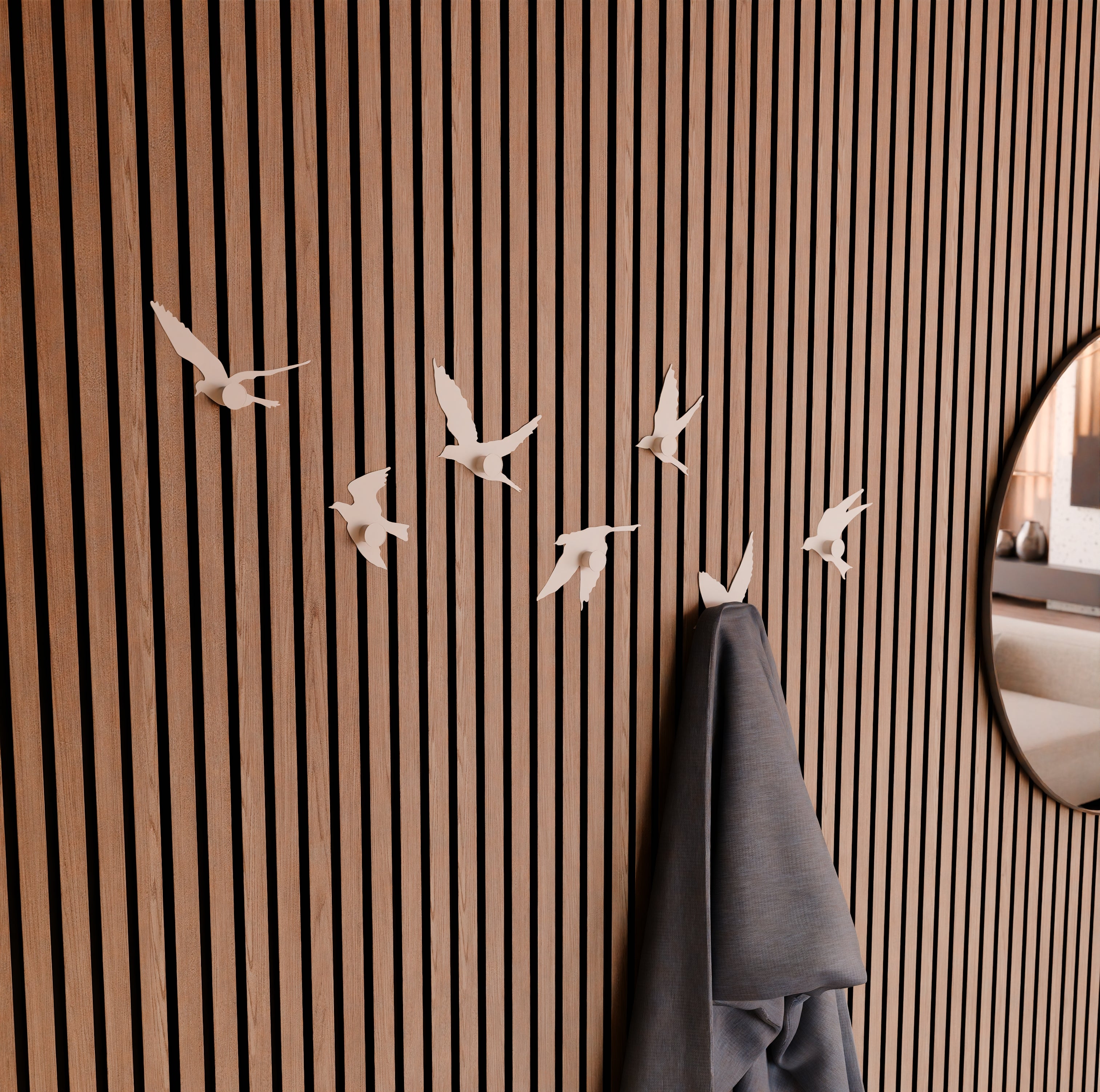 Bird coat hook for Acoustic Panels - Installation type: Wall Clip