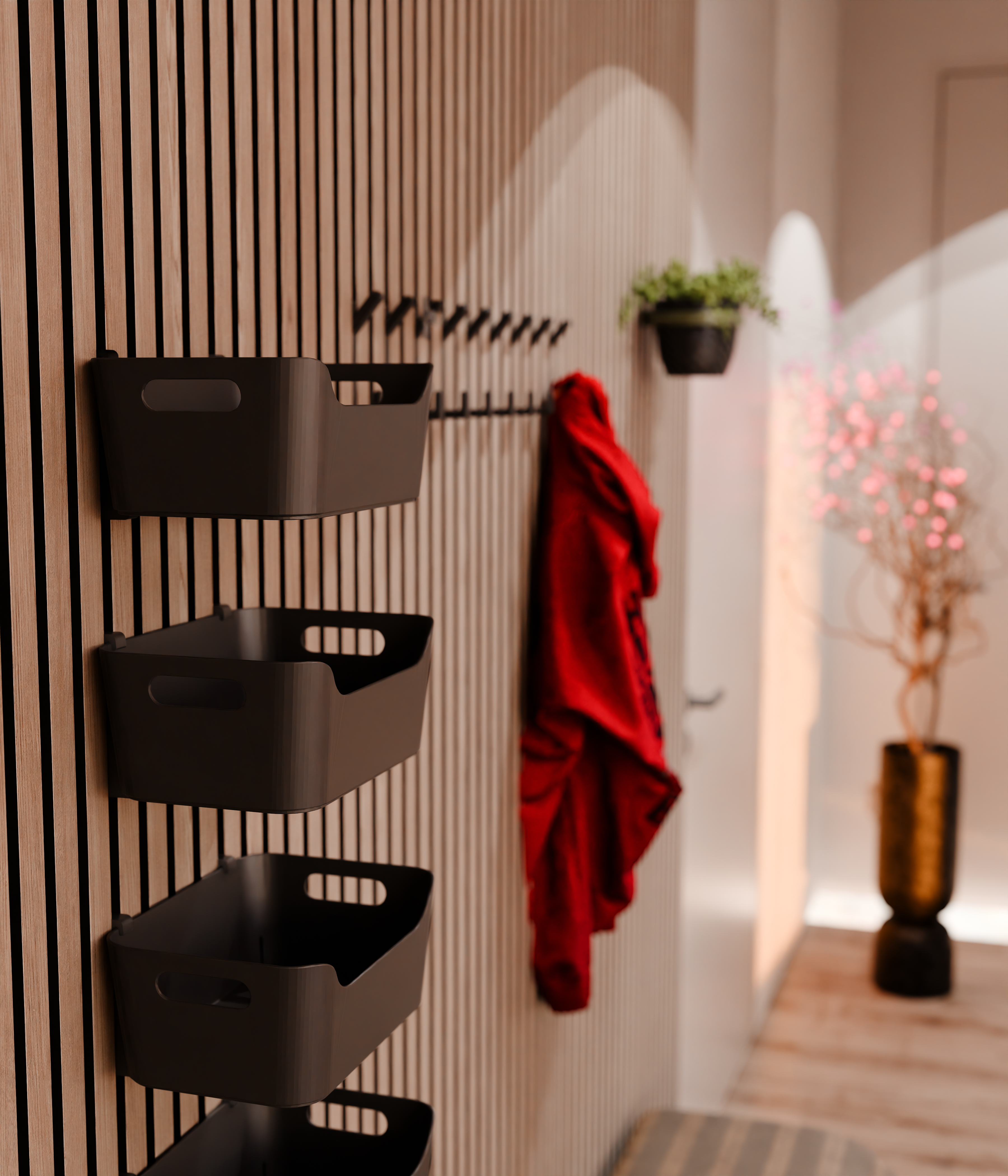 Ophangbeugels voor de IKEA UPPDATERA Organizer - Installatietype: Muurclip