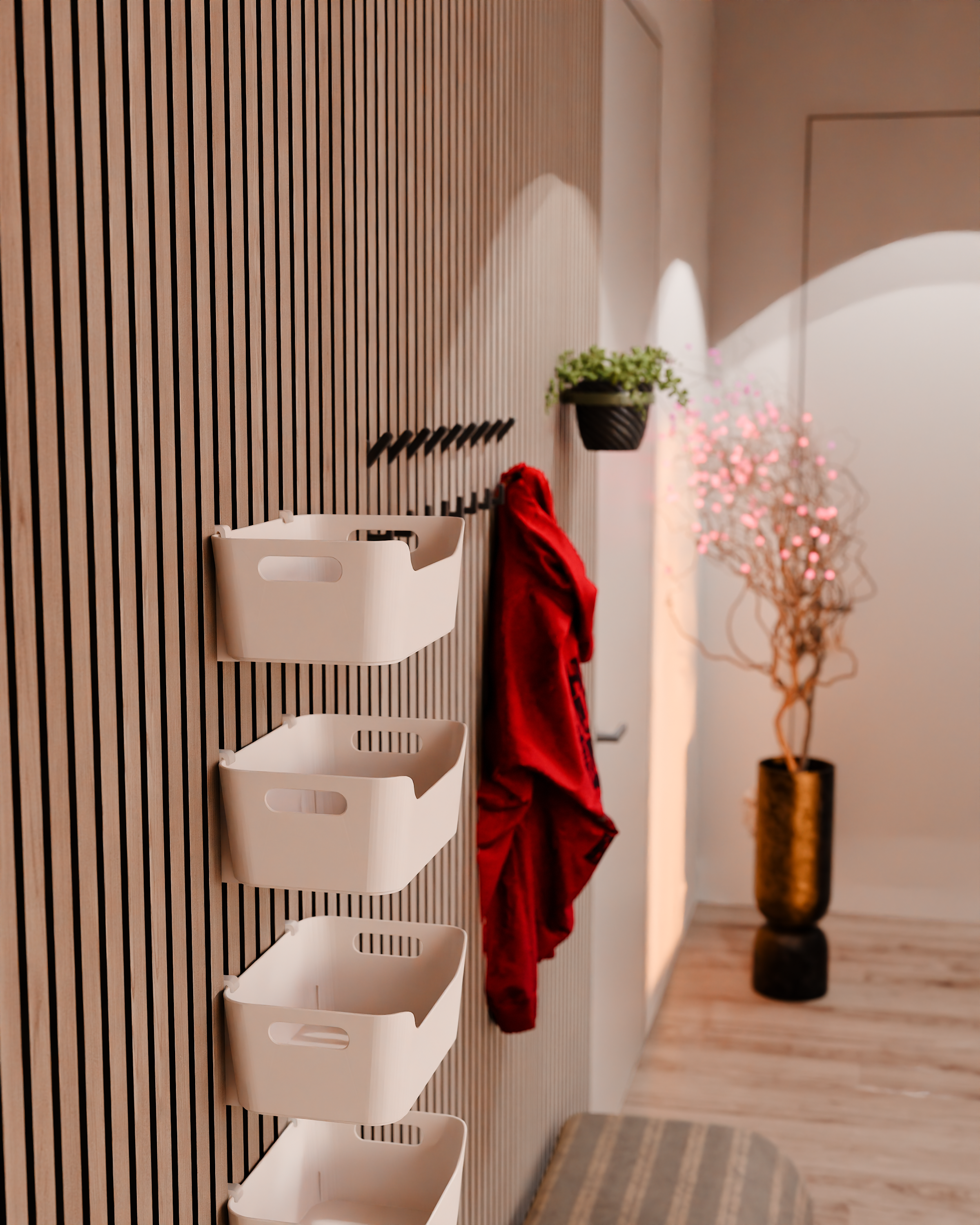 Ophangbeugels voor de IKEA UPPDATERA Organizer - Installatietype: Muurclip