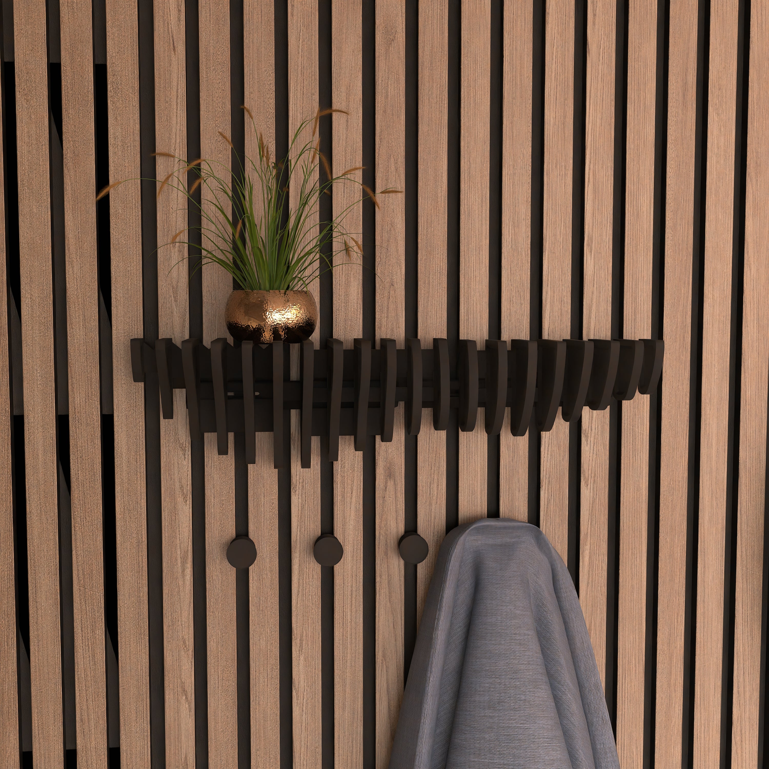 Nieuw! Design wandplank Wave voor akoestische panelen - Installatietype: Muurclip