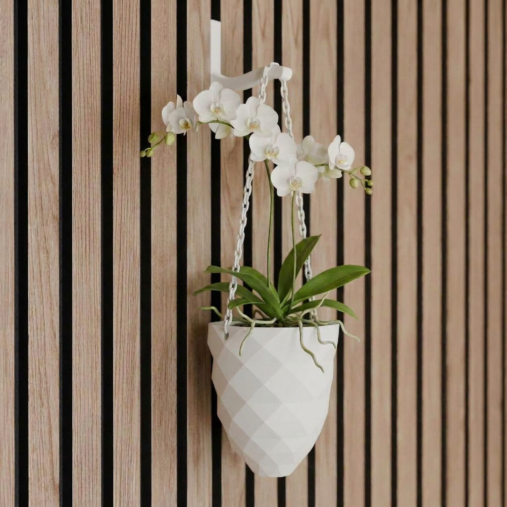 Hanging plant vase for acoustic panels - Screw