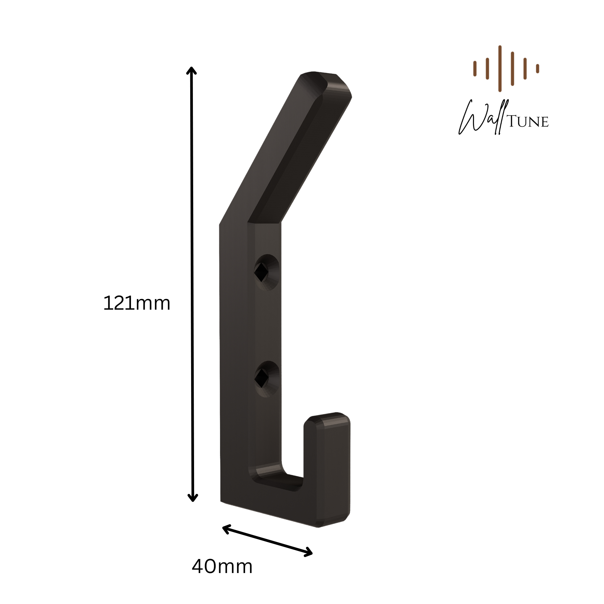 Dubbele kapstokhaak voor akoestische panelen - Installatietype: Schroef-in