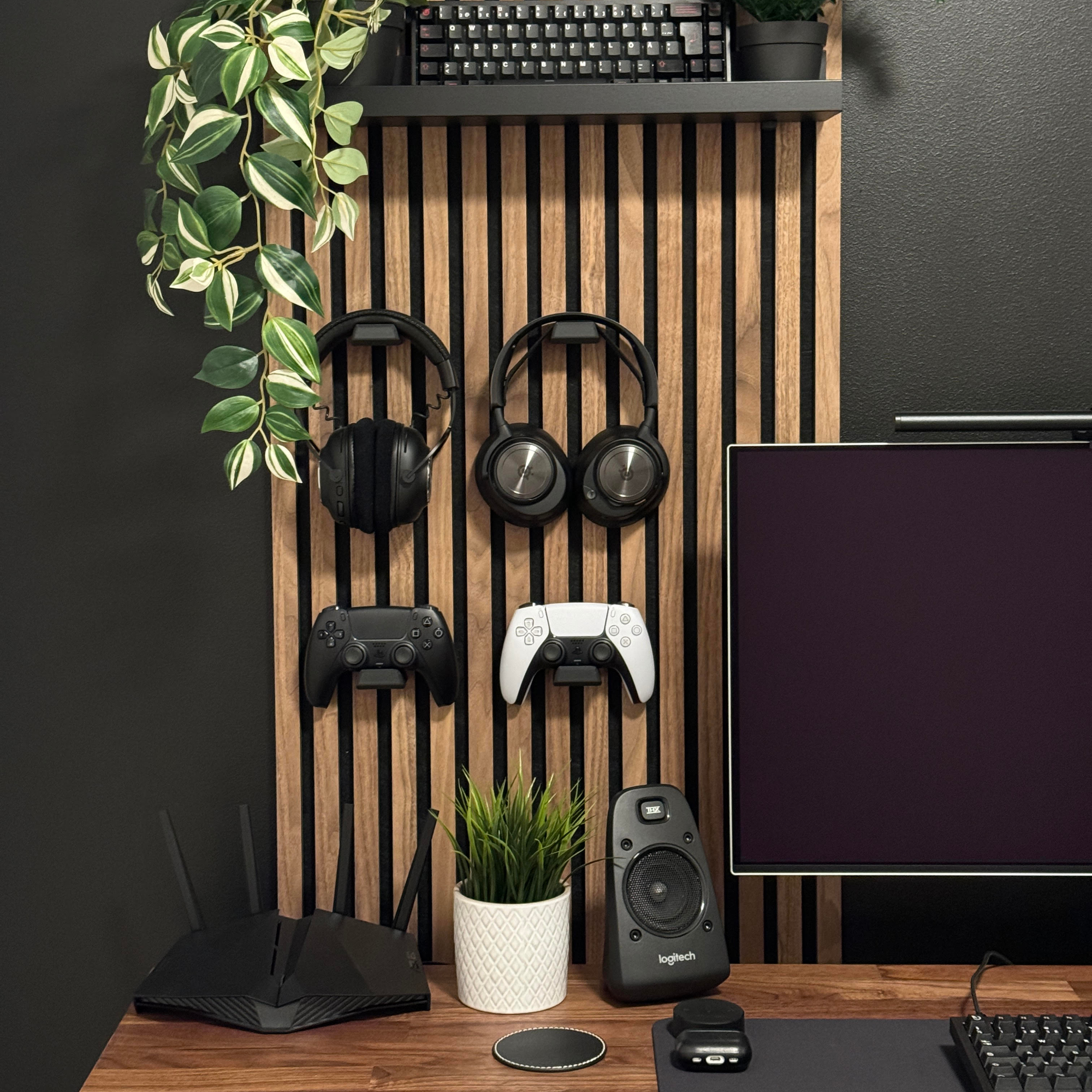 Headset / console controller houder - Installatie: Muurclip
