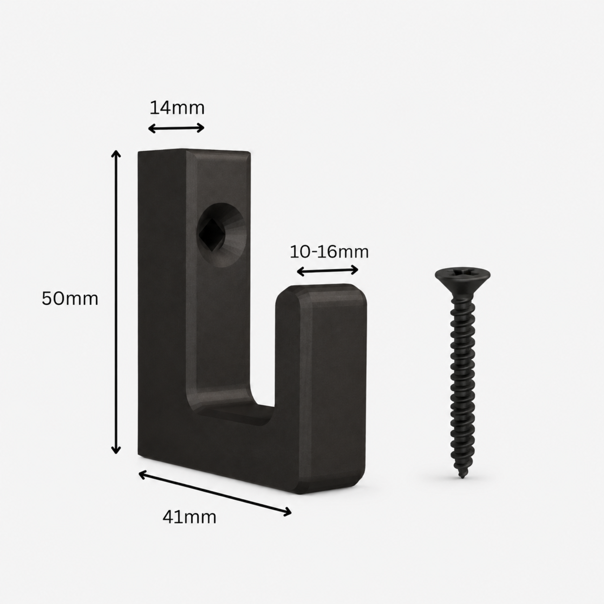 Single Hook Square - Installation: Screw-in