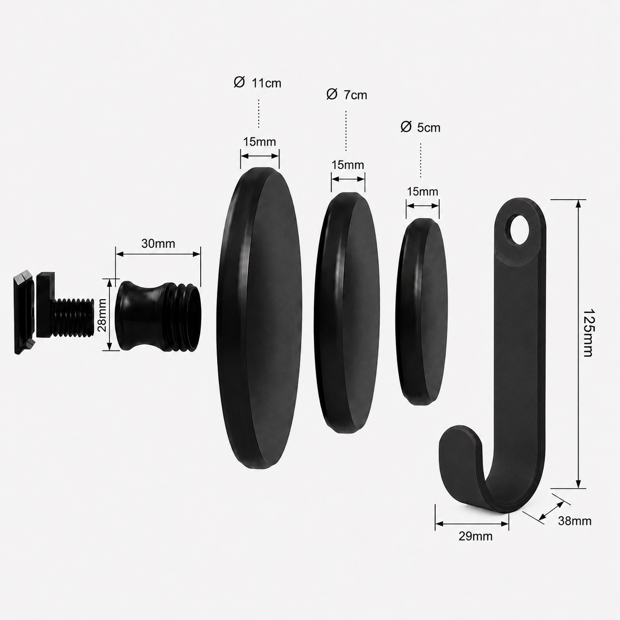 Round Hanger/Hook - Installation: Wall Clip