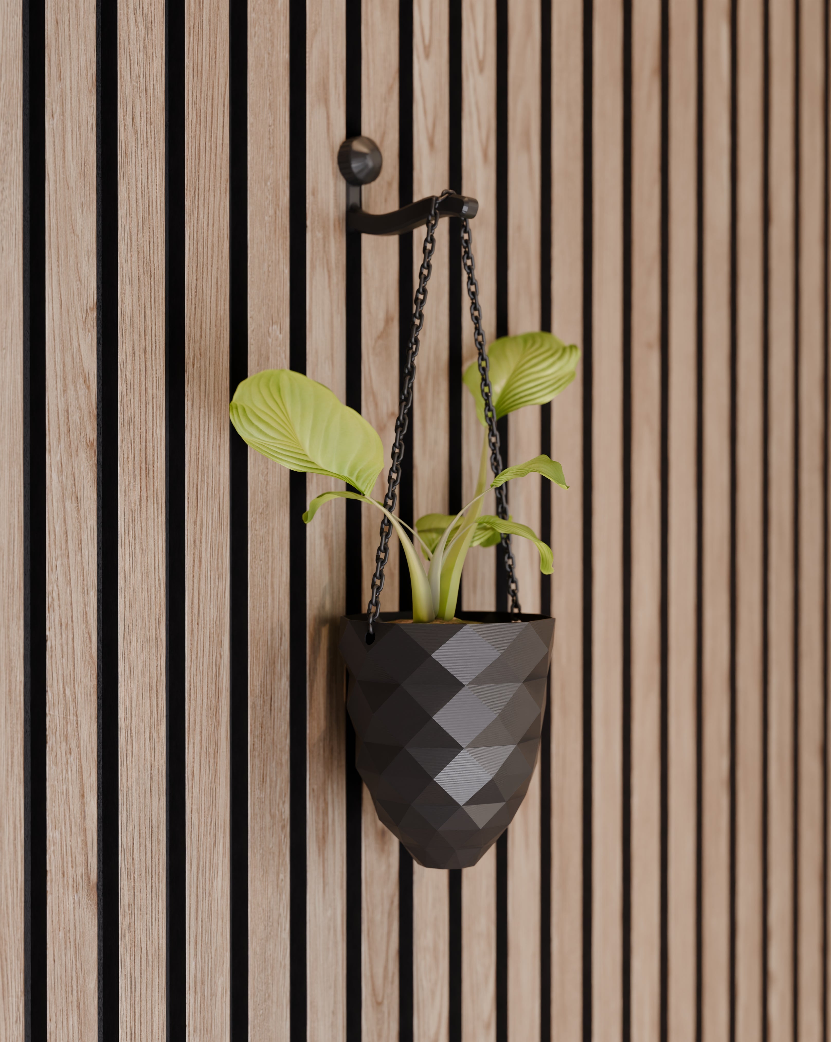 Hanging plant vase for acoustic panels - Installation Type: Wall Clip