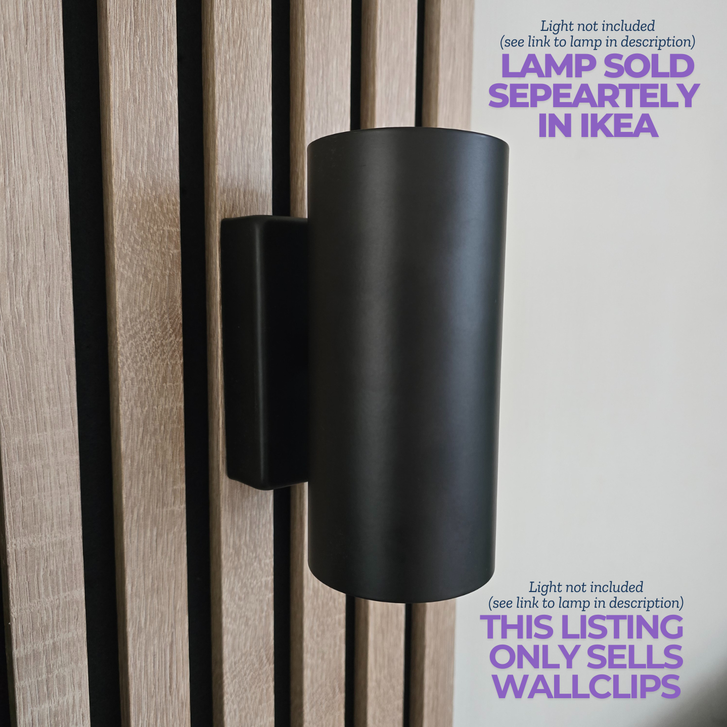 Acoustic Panel Wallclips for IKEA Nymane Wall Light  - Installation Type: Wall Clip