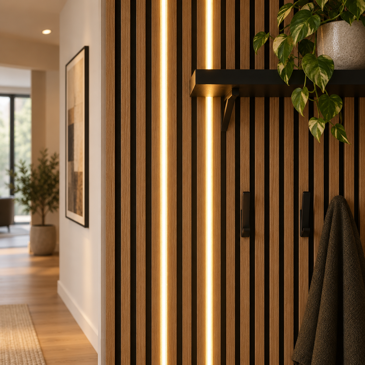 LED strips + diffuserkappen voor akoestische panelen