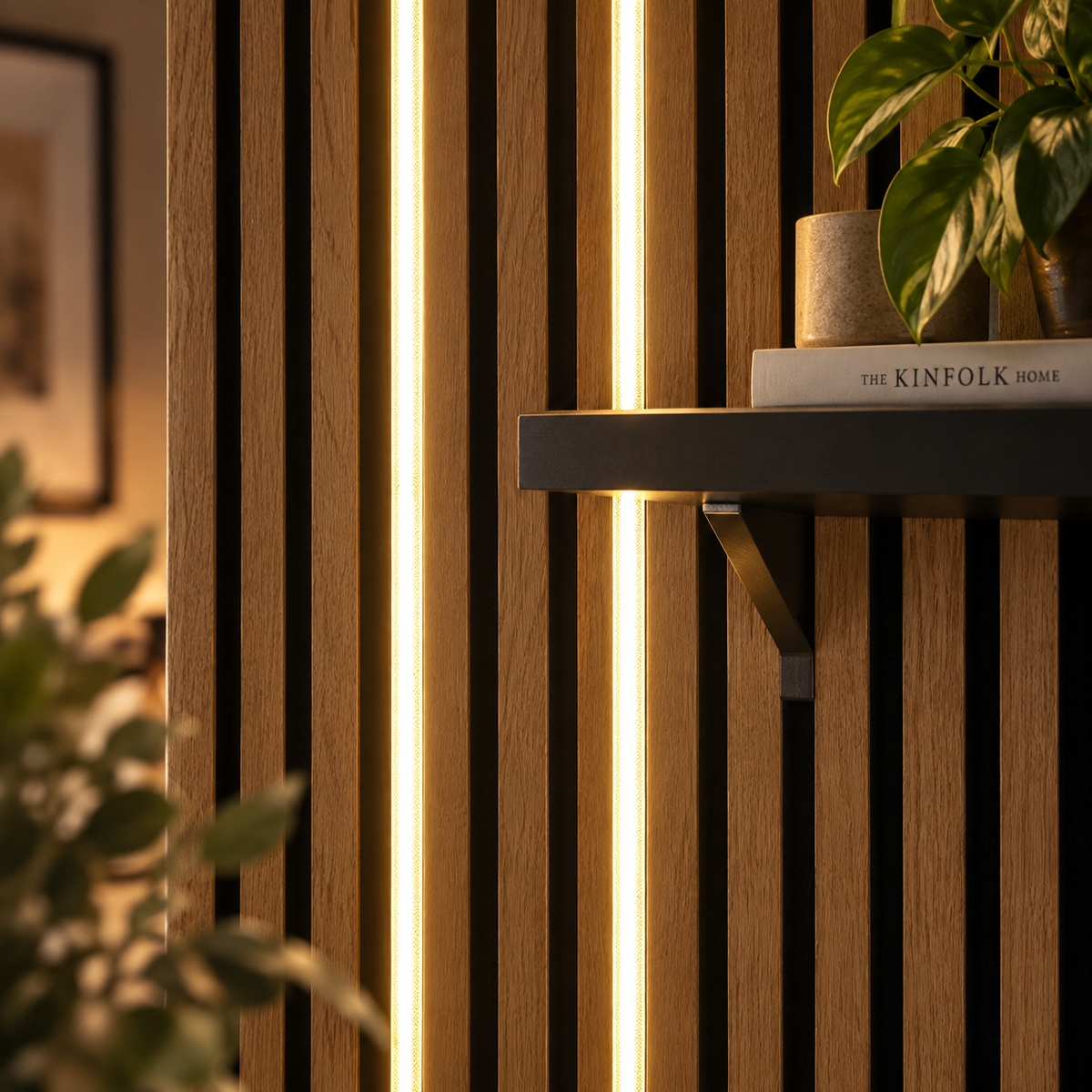 LED strips + diffuserkappen voor akoestische panelen