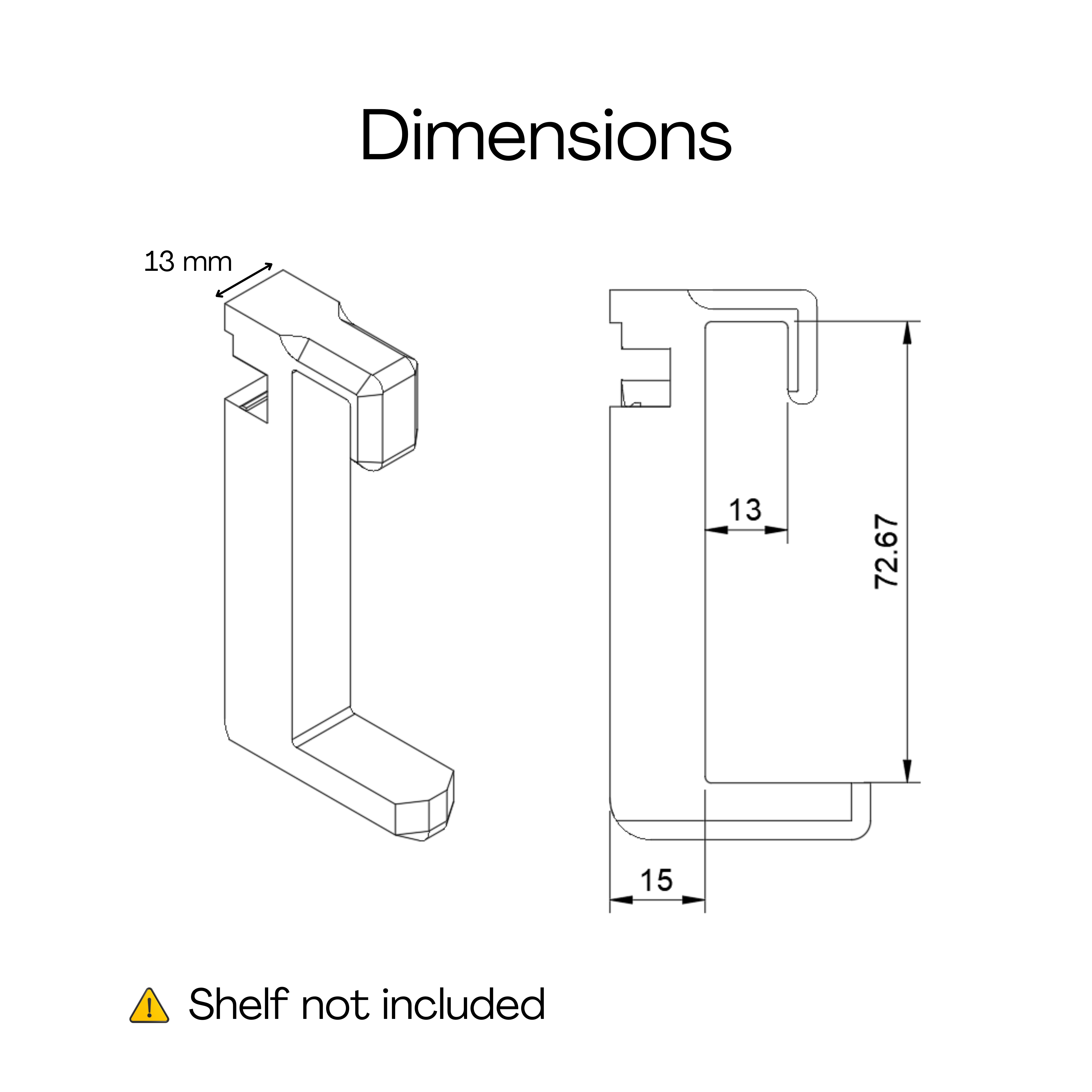 Plankbeugels voor IKEA MOSSLANDA Picture Ledge - Installatietype: Muurclip