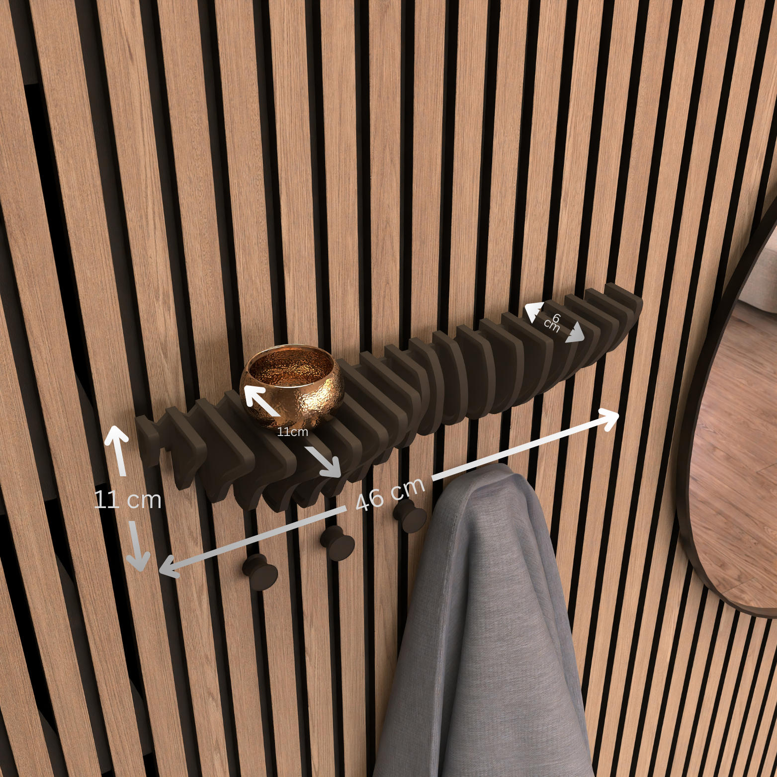 Nieuw! Design wandplank Wave voor akoestische panelen - Installatietype: Muurclip