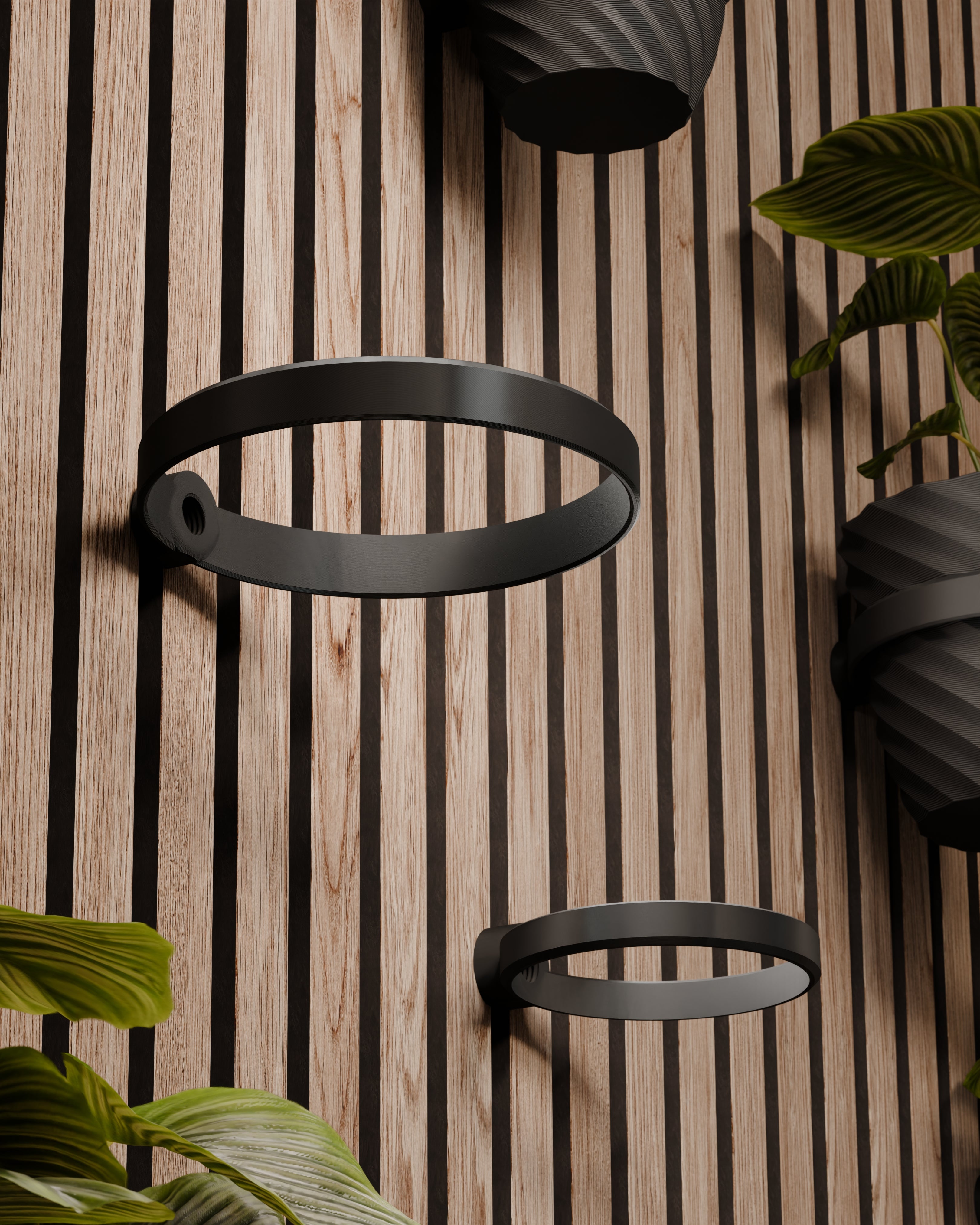 Plantenhouder/ring voor akoestische panelen - Installatietype: Muurclip