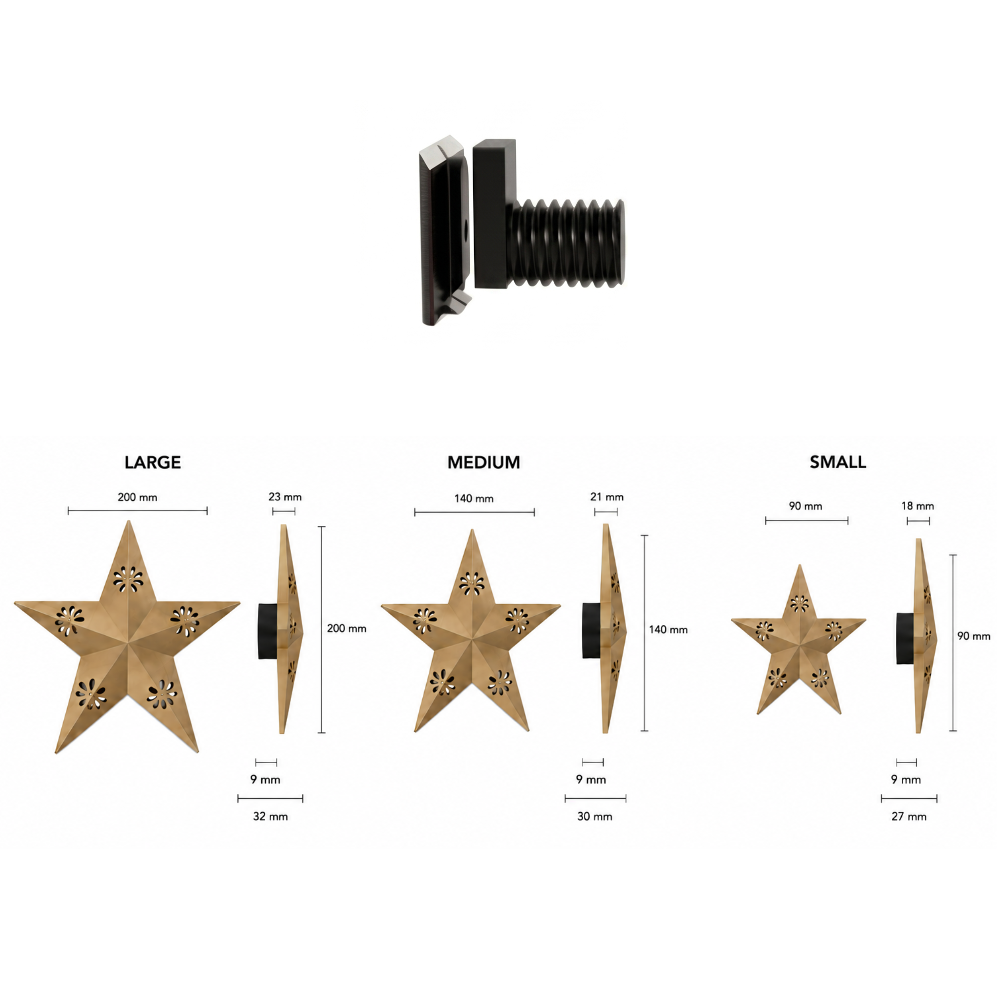 Decorative Stars for Acoustic Panels - Installation type: Wall Clip
