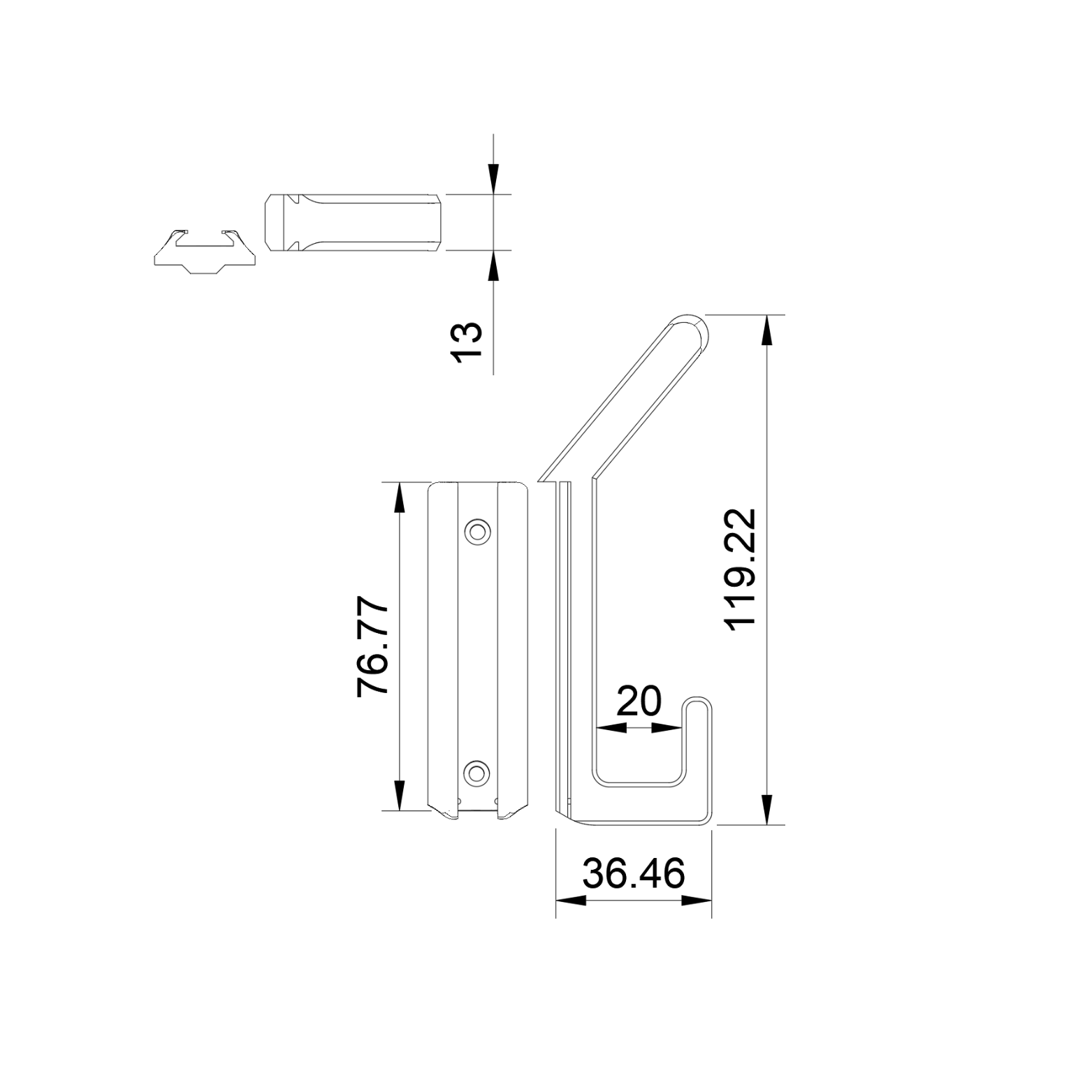 NIEUW! Kapstokhaak met vierkant design voor akoestische panelen - Installatietype: Muurclip