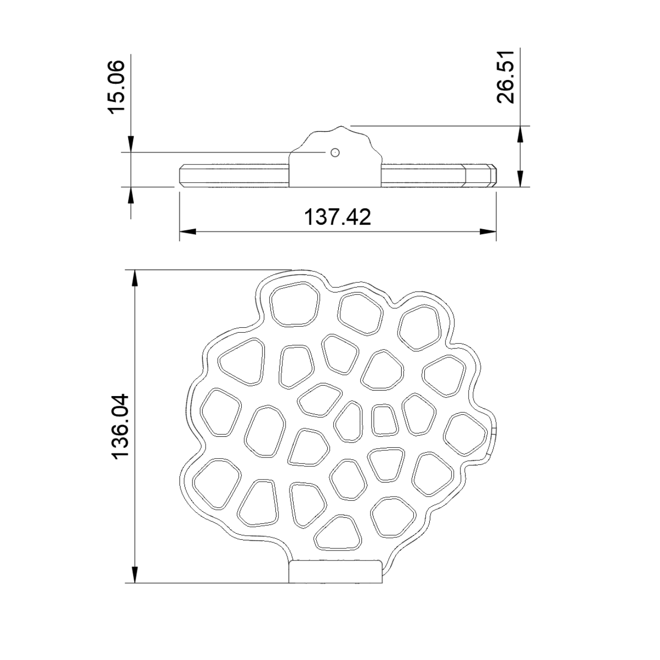 Designbladlade voor akoestische panelen - Installatietype: Wandklem
