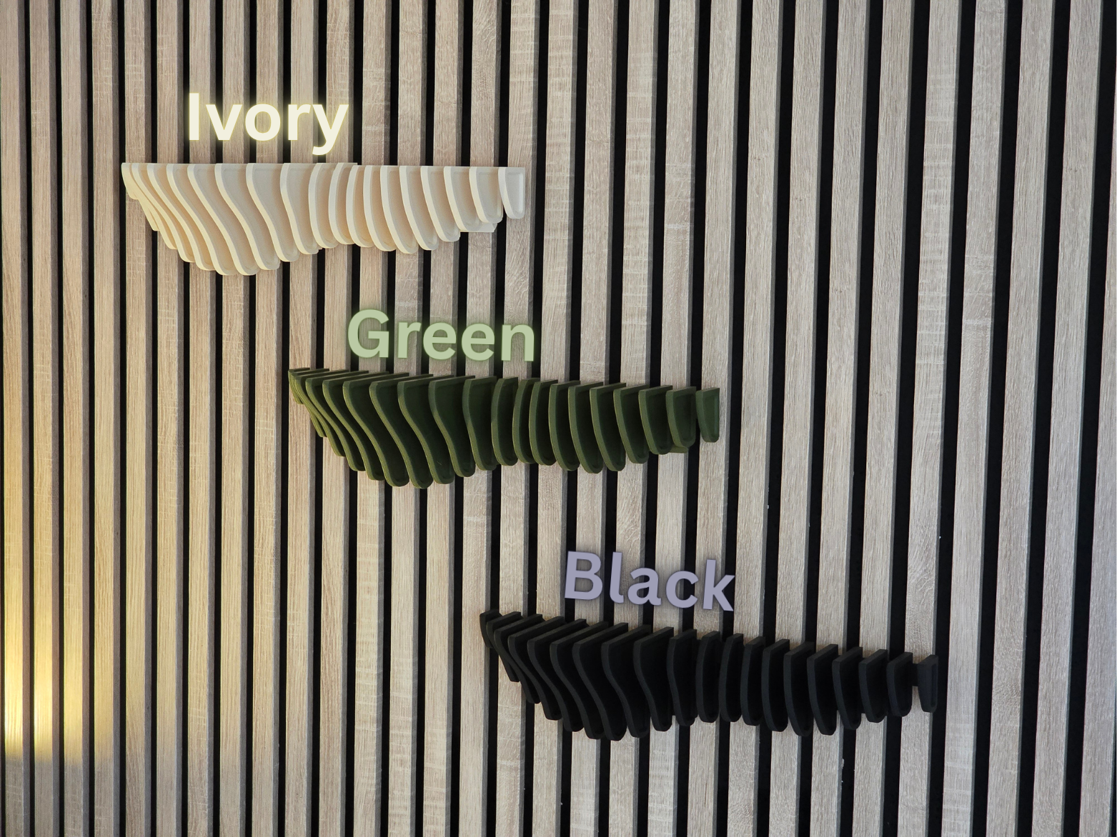 Nieuw! Design wandplank Wave voor akoestische panelen - Installatietype: Muurclip