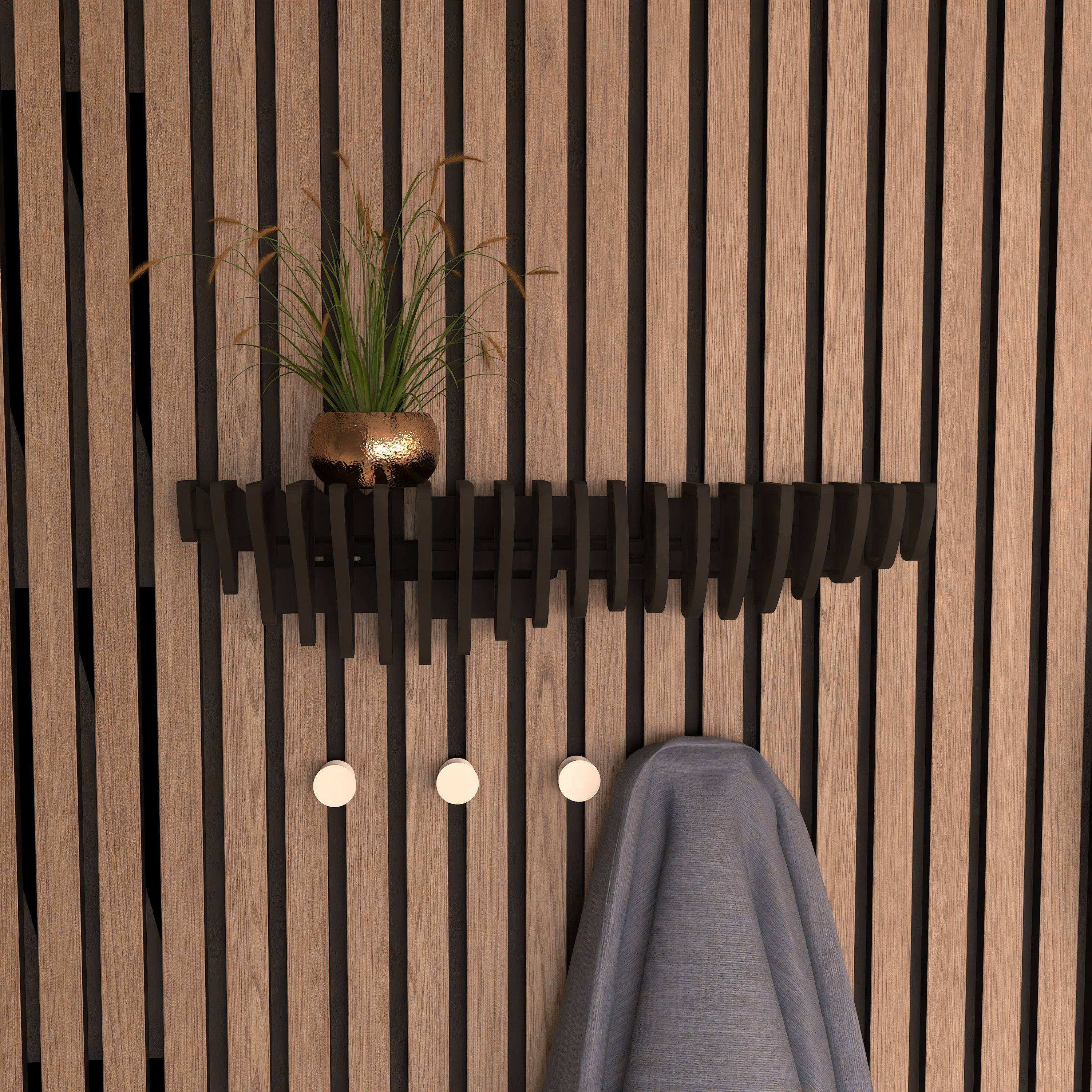 Nieuw! Design wandplank Wave voor akoestische panelen - Installatietype: Muurclip