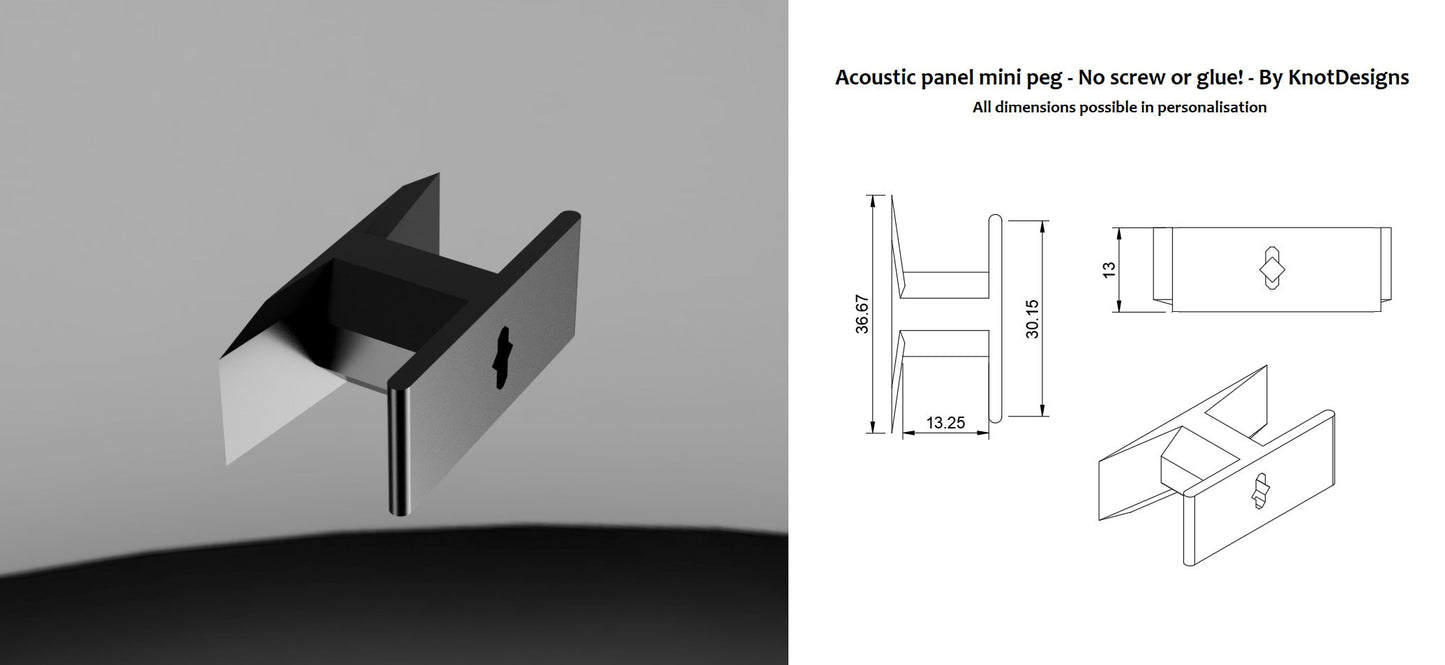 Acoustic panel picture or painting hook - Twist & Go by WallTune