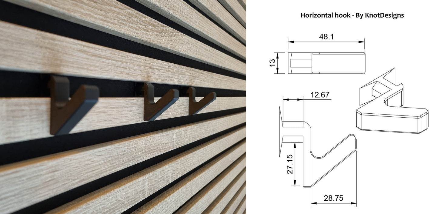 Acoustic panel hook - Coat rack - Twist & Go - horizontal