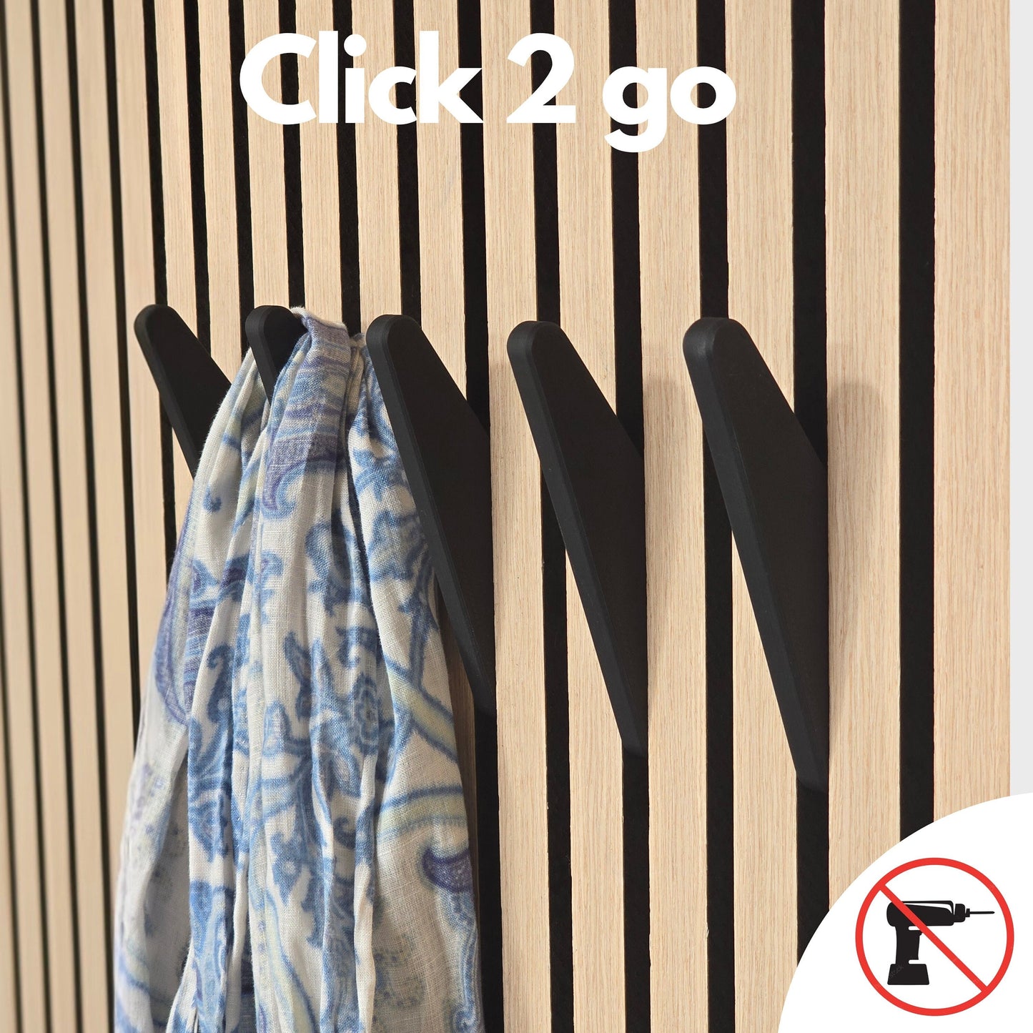 Acoustic panel hook - Click 2 go - Triangle Hook - Coat rack