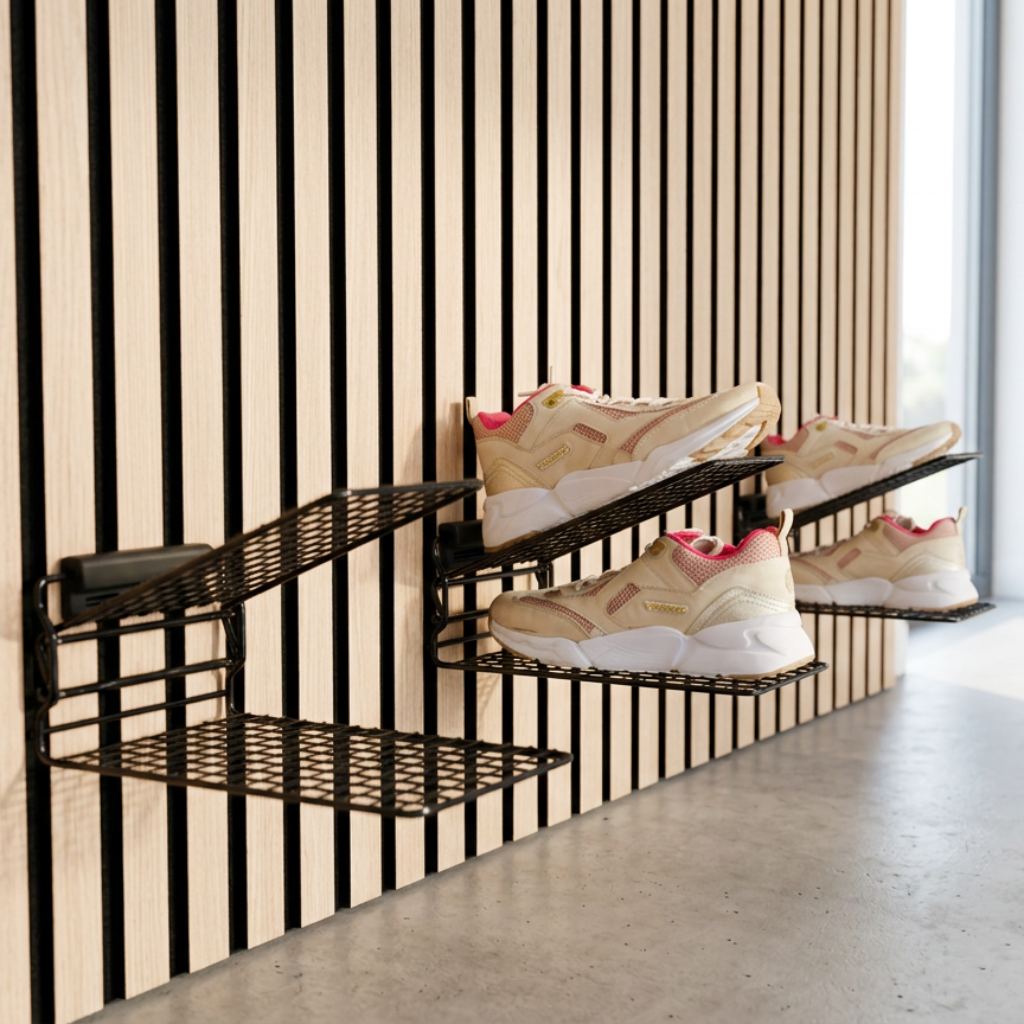 Akoestische Paneelbevestiging voor IKEA SKOSTALL Schoenenorganizer - Installatietype: Muurclip