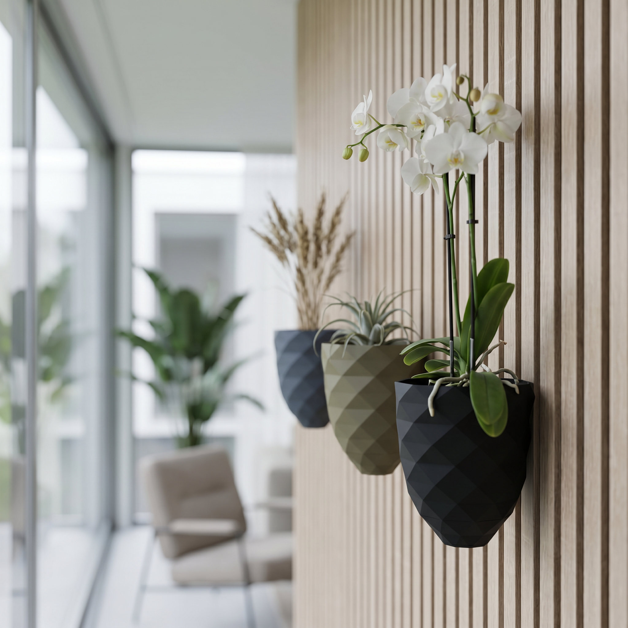 Plant vase for acoustic panels
