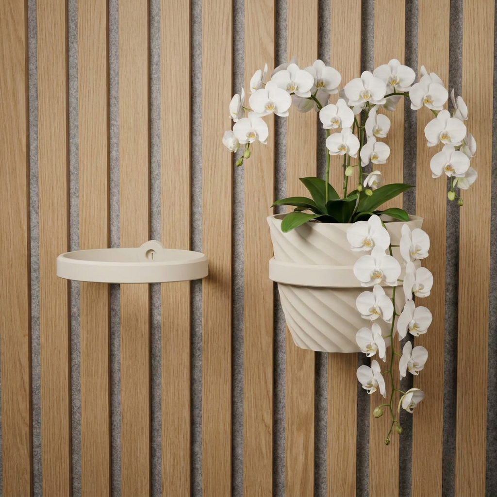 Plantenhouder/ring voor akoestische panelen - Installatietype: Muurclip