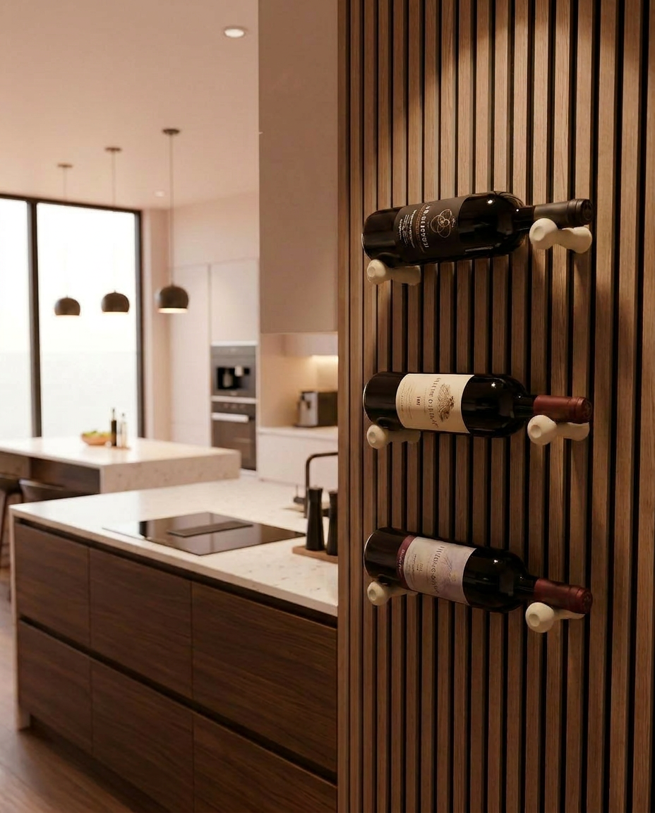 Wine Bottle Rack/Holders for Acoustic Panels (2 pack) – Wall-Mounted Wine Rack System- Installation Type: Wall Clip