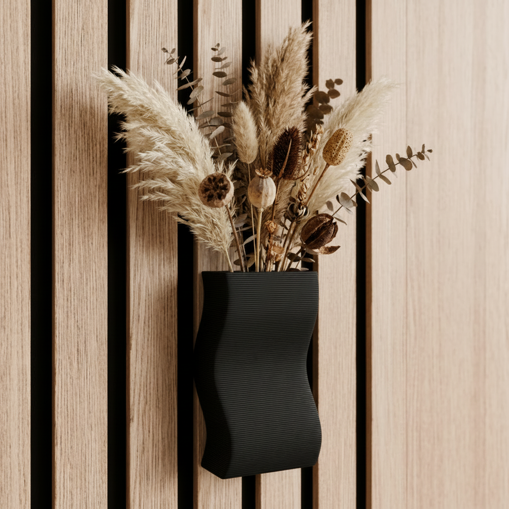 Akoestisch paneel Wandvaas voor gedroogde bloemen - Installatie type: Muurclip
